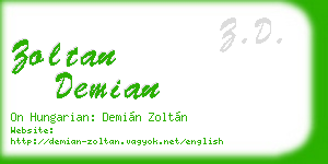 zoltan demian business card